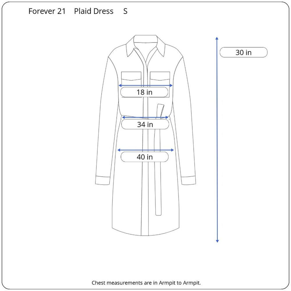 Forever 21 Plaid Shirt Dress Knee Length Tie Waist Long Sleeve Red Size S‎ - Picture 2 of 8